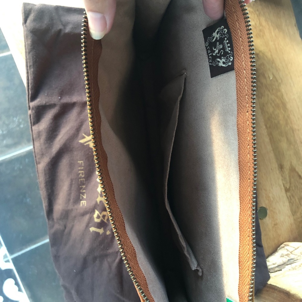 Pratesi Firenze Camel Brown Leather Clutch